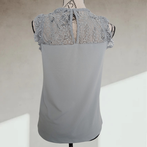 VERA MODA coral blue lace tank top - Picture 4 of 9